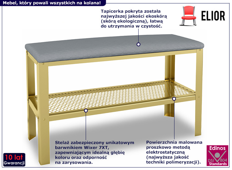 Siedzisko na buty Sagal 3X złoty+szary