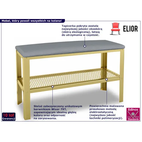 Nowoczesny puf Nakari 3X złoty szary