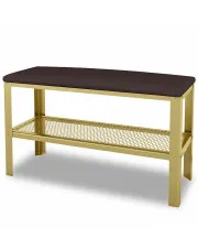 Nowoczesne siedzisko z metalowym stelażem złoty + wenge - Sagal 3X w sklepie Edinos.pl