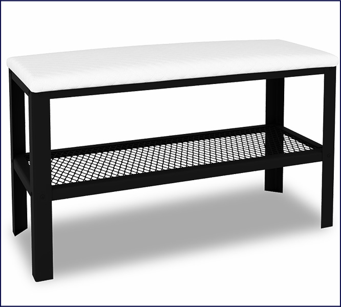 Puf z półka na buty Sagal 4X czarny+biały