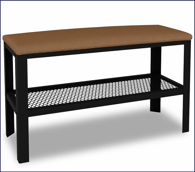 Puf z półka na buty Sagal 4X czarny+ciemny beż