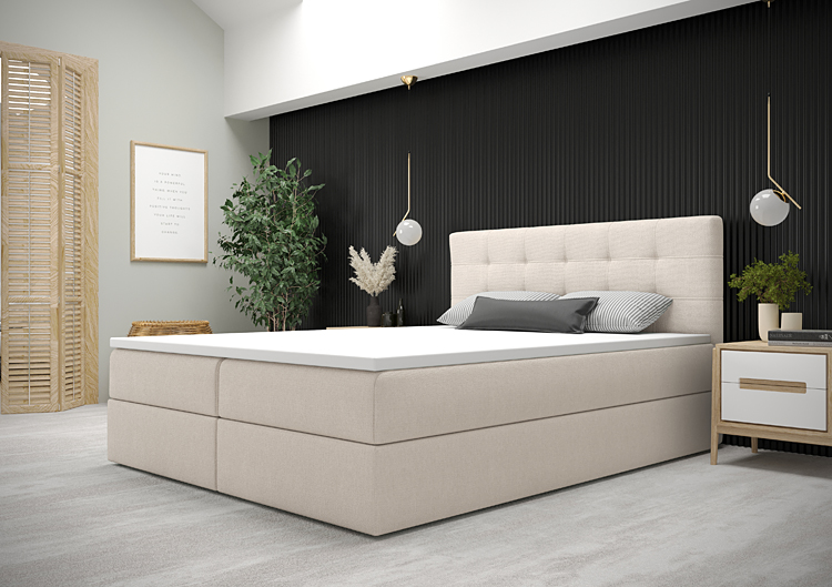 Łóżko hotelowe boxspring z pojemnikiem Moreli