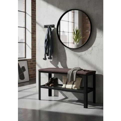 Siedzisko do przedpokoju w stylu loft czarny   wenge   Sagal 4X