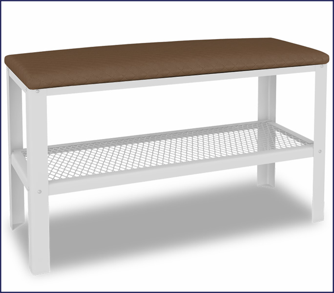 Puf z półka na buty Sagal 5X biały+ciemny beż