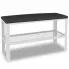 Industrialna pufa do przedpokoju z półką na buty biały + czarny - Sagal 5X