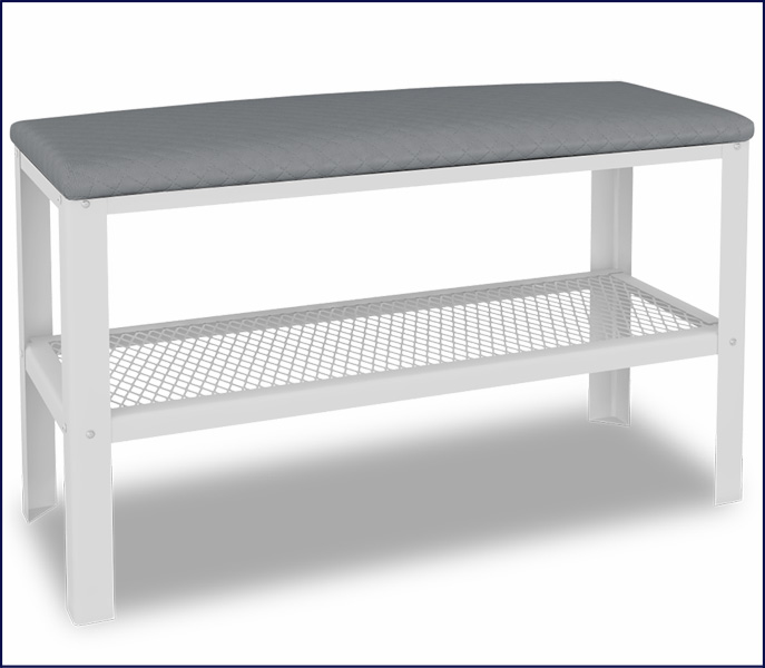 Puf z półka na buty Sagal 5X biały+szary