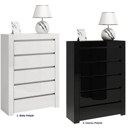 Szczegółowe zdjęcie nr 4 produktu Lakierowana komoda Margino 4X - czarny połysk