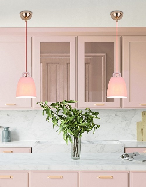 Produkt Różowa ceramiczna lampa wisząca - V012-Ilumi