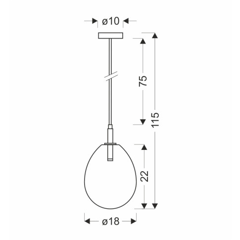 Lampa wisząca T008 Bolik wymiary