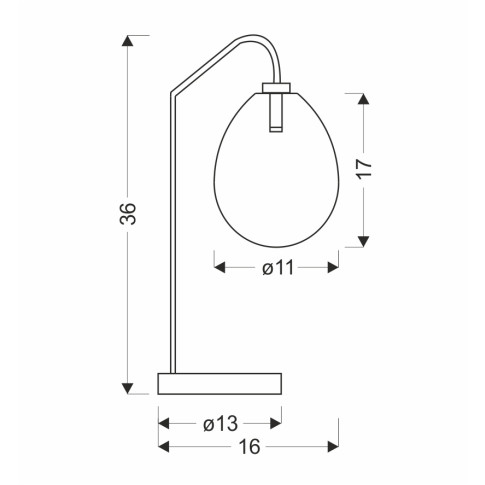 Lampa stołowa T006 Bolik wymiary