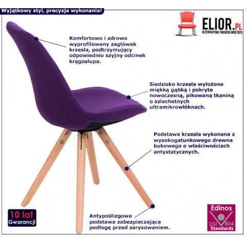 Fotografia Krzesło Merio - fioletowe z kategorii Krzesła