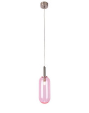 Różowa szklana lampa wisząca LED - V013-Solis w sklepie Edinos.pl