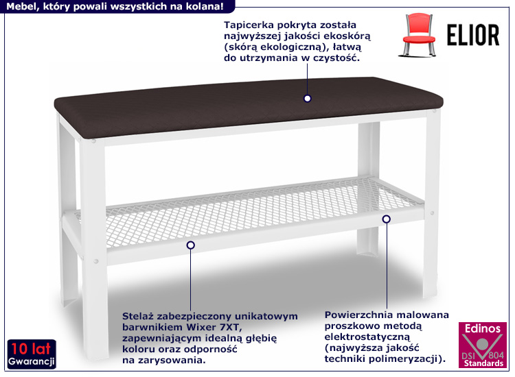 Siedzisko na buty Sagal 5X biały+wenge
