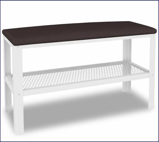 Puf z półka na buty Sagal 5X biały+wenge