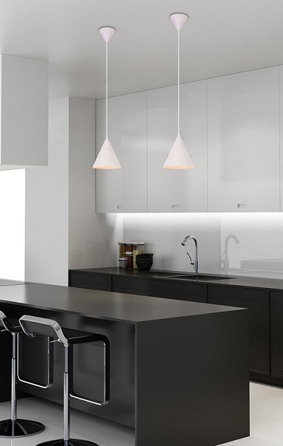 Produkt Biała metalowa lampa wisząca - V014-Brio