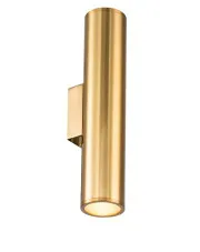 Złoty podłużny kinkiet z dwoma punktami świetlnymi 50 cm - V024-Freya w sklepie Edinos.pl