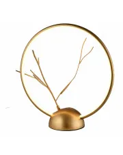 Złota lampa stołowa z dekorem - T012 - Eden w sklepie Edinos.pl