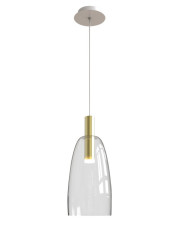 Złota lampa wisząca LED ze szklanym kloszem - V027-Totemi w sklepie Edinos.pl