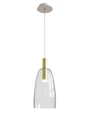 Złota lampa wisząca LED ze szklanym kloszem - V027-Totemi