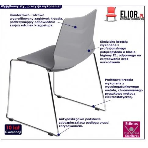 Fotografia Krzesło Avenio  2X - szare z kategorii Krzesła