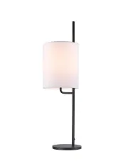 Metalowa czarna lampa stołowa na nóżce - V043-Renu w sklepie Edinos.pl