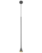 Szara długa lampa wisząca tuba - V055-Sunagio w sklepie Edinos.pl