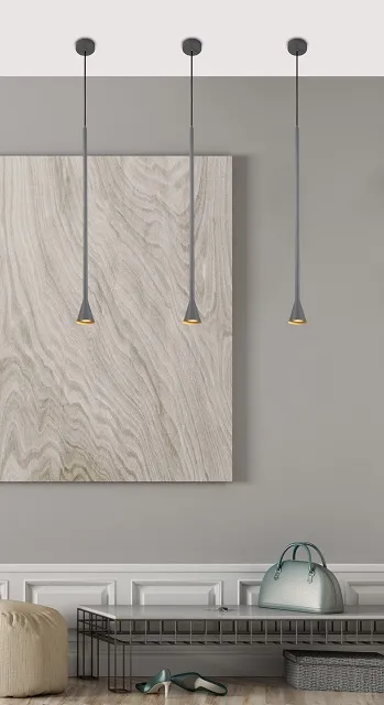 Produkt Szara długa lampa wisząca tuba - V055-Puffo