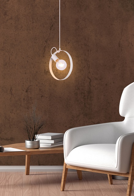 Produkt Biała lampa wisząca koło w skandynawskim stylu - V056-Elegio