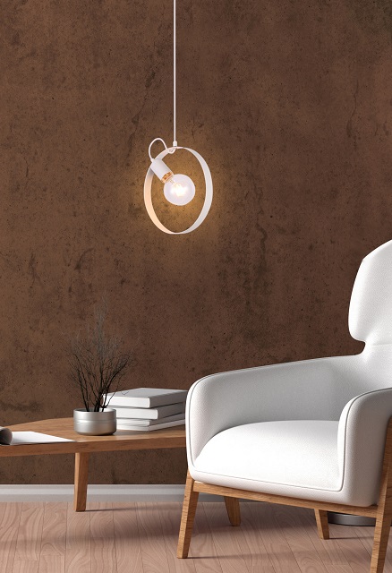 Produkt Biała lampa wisząca koło w skandynawskim stylu - V056-Solaris