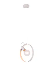 Biała lampa wisząca koło w skandynawskim stylu - V056-Elegio