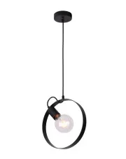 Czarna nowoczesna wisząca lampa koło - V056-Elegio