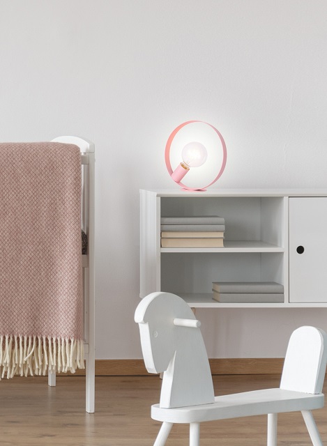 Produkt Różowa lampa stołowa koło - V057-Solaris
