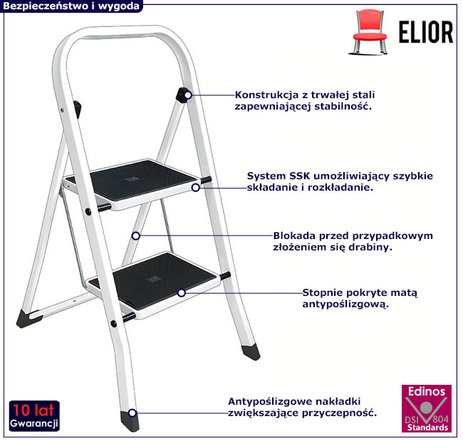 Dwustopniowa mała drabinka do domu Worx 3X