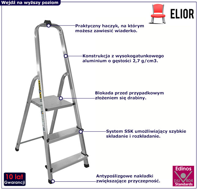 Aluminiowa drabina składana Apino