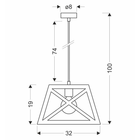 Lampa wisząca T026 Nosti wymiary