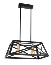 Industrialna czarna lampa wisząca - T025 - Perry w sklepie Edinos.pl