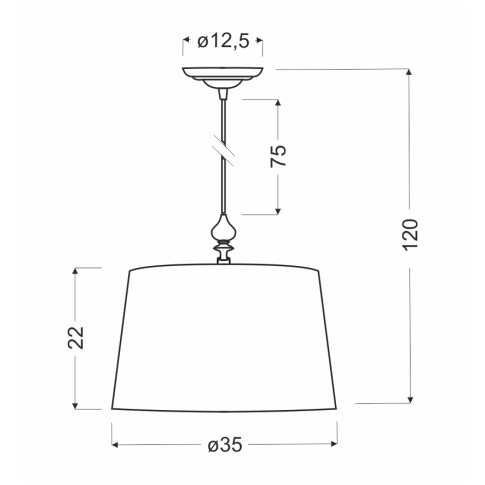 Wisząca lampa T032 Tokis wymiary