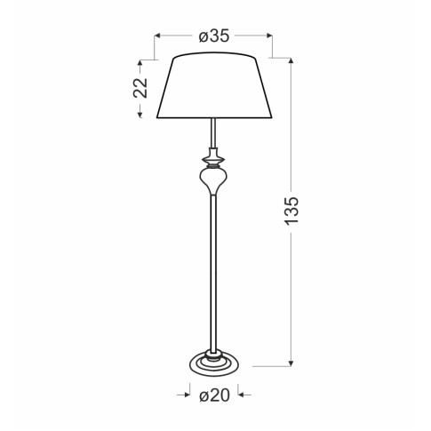 Lampa podłogowa T031 Tokis wymiary