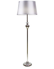 Srebrna lampa podłogowa z abażurem - T031 - Tokis