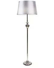 Srebrna lampa podłogowa z abażurem - T031 - Greko w sklepie Edinos.pl