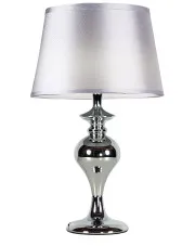 Klasyczna lampa stołowa ze srebrnym abażurem - T030 - Greko w sklepie Edinos.pl