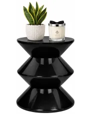 Czarny okrągły stolik kawowy - Sollero w sklepie Edinos.pl