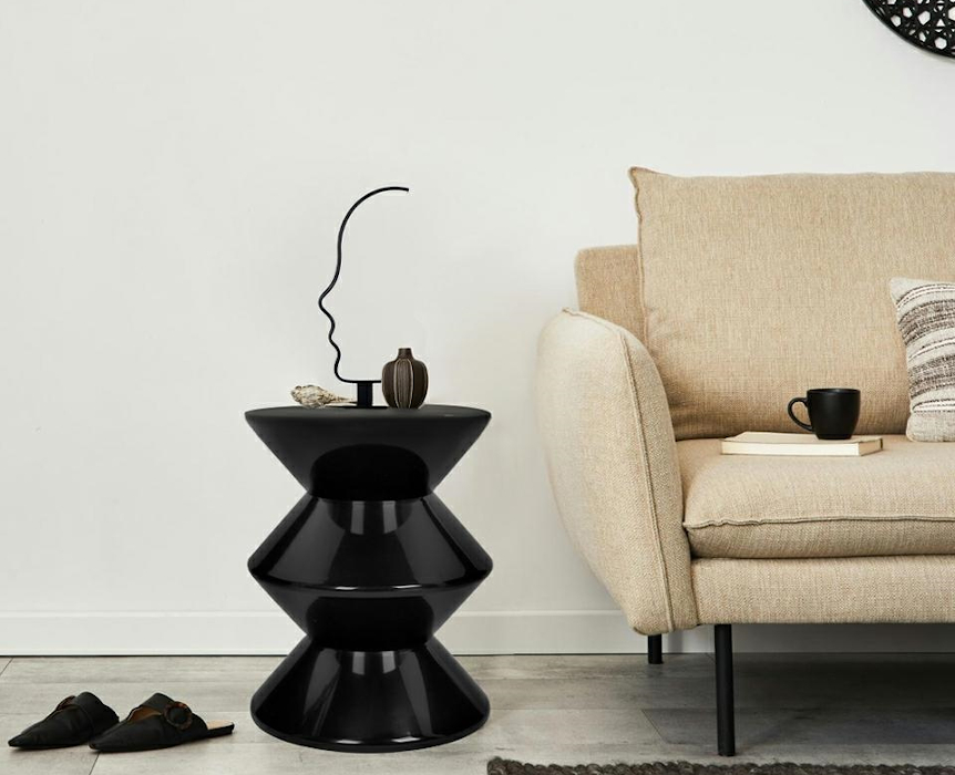 Produkt Czarny okrągły stolik kawowy - Sollero - zdjęcie numer 2