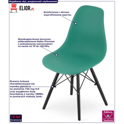 Komplet zielonych krzeseł Naxin 3S