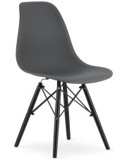 Ciemnoszare krzesło z drewnianymi nogami - Naxin 3X w sklepie Edinos.pl