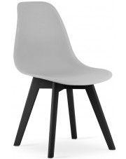 Szare krzesło nowoczesne z drewnianymi nogami - Lajos 3X w sklepie Edinos.pl