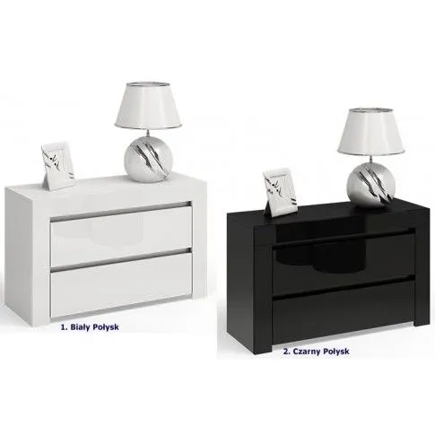 Szczegółowe zdjęcie nr 4 produktu Lakierowana szafka nocna Grefos 5X - czarny połysk