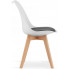 białe krzesło nowoczesne drewniana podstawa czarna poduszka asaba 3s