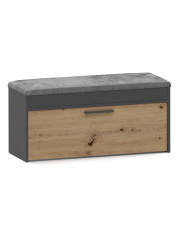 Półka na buty z siedziskiem antracyt + dąb artisan - Triso 4X w sklepie Edinos.pl