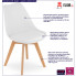 infografika zestawu 4 szt białych krzeseł z bukowymi nogami asaba 3s